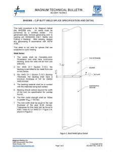 Weld and splice specifications for helical piles - Magnum Piering