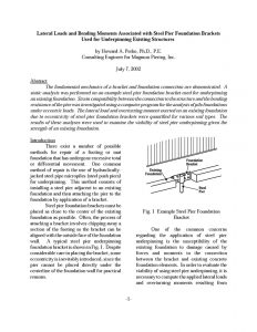 Technical paper on lateral loads and bending moments from push pier bracket - Magnum Piering