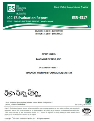MAGNUM Push Pier Foundation System Report PDF - Magnum Piering